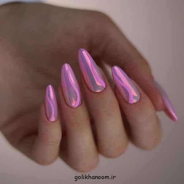  100 مدل ناخن کروم جواهری