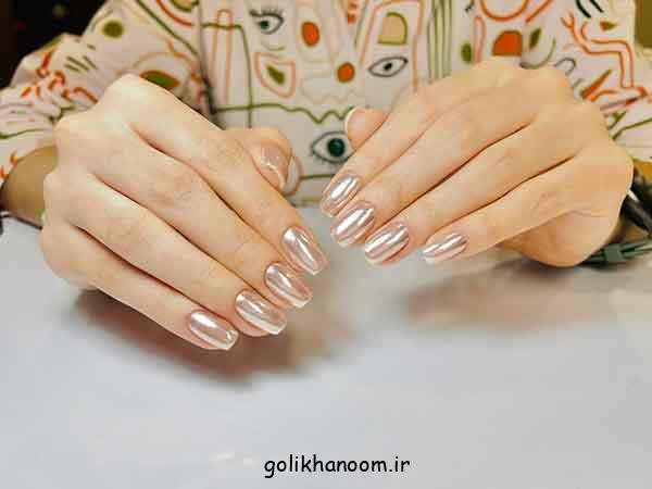  100 مدل ناخن کروم جواهری