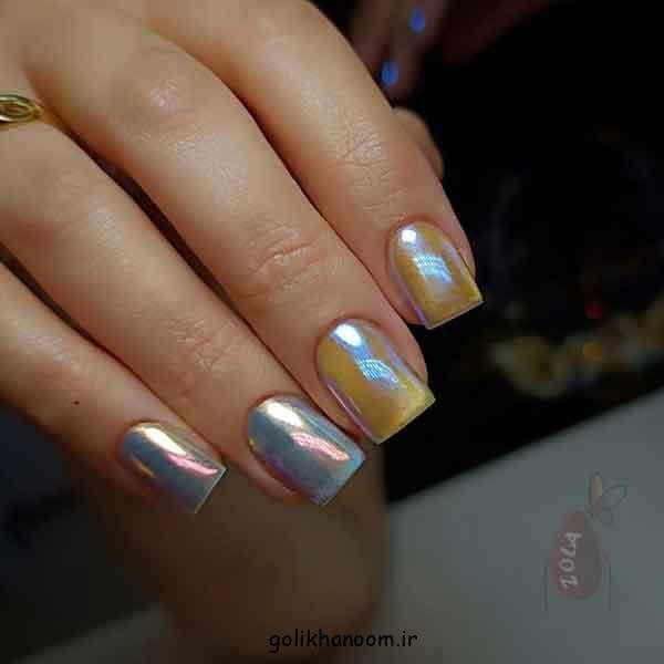  100 مدل ناخن کروم جواهری