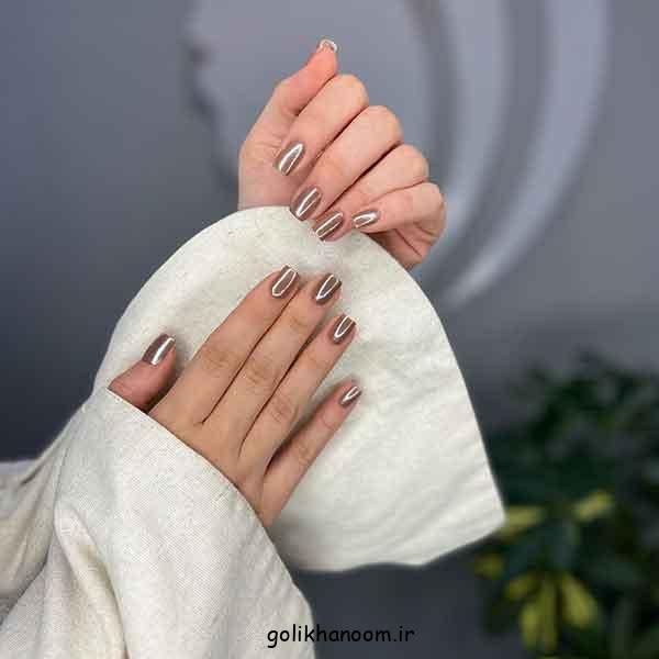  100 مدل ناخن کروم جواهری