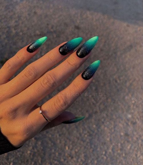  64 عکس طرح ناخن آمبره