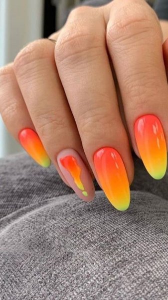  64 عکس طرح ناخن آمبره