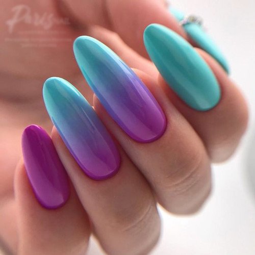  64 عکس طرح ناخن آمبره