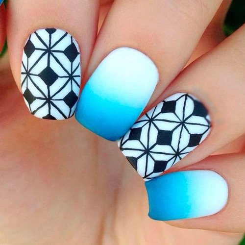  64 عکس طرح ناخن آمبره