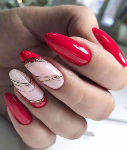 40 عکس ناخن امبره قرمز