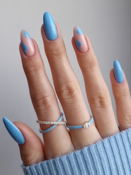 80 عکس طرح ناخن آبی