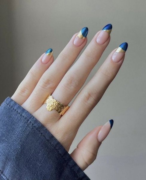  80 عکس طرح ناخن آبی