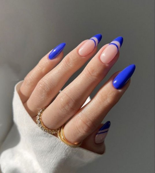  80 عکس طرح ناخن آبی