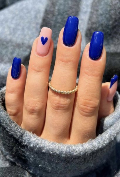  80 عکس طرح ناخن آبی