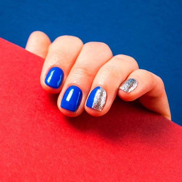  80 عکس طرح ناخن آبی