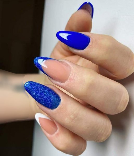  80 عکس طرح ناخن آبی