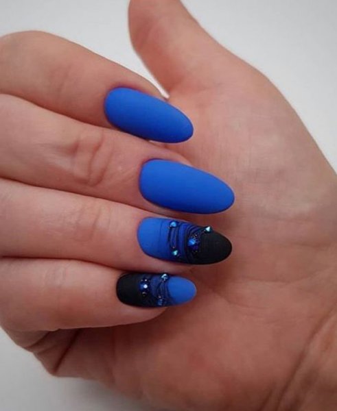  80 عکس طرح ناخن آبی