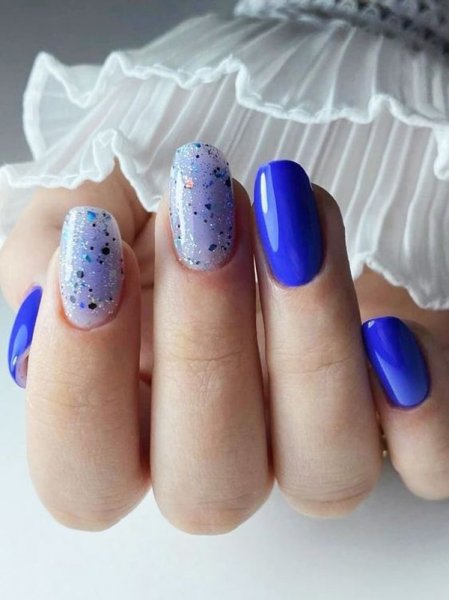  80 عکس طرح ناخن آبی