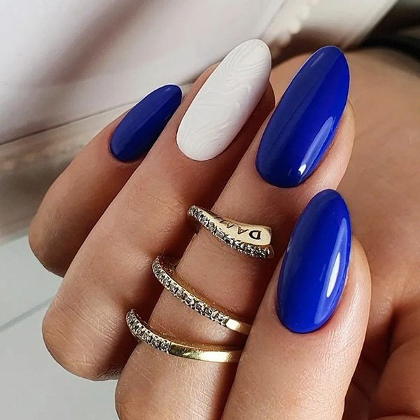  80 عکس طرح ناخن آبی