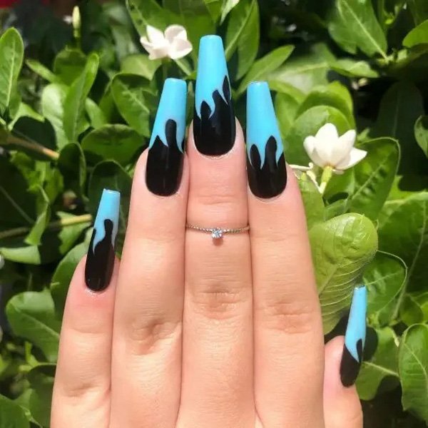  80 عکس طرح ناخن آبی