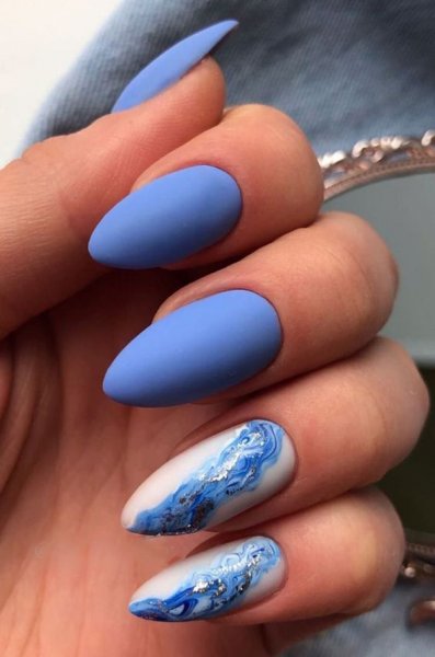  80 عکس طرح ناخن آبی