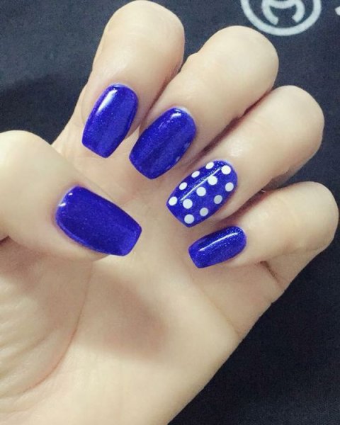  80 عکس طرح ناخن آبی