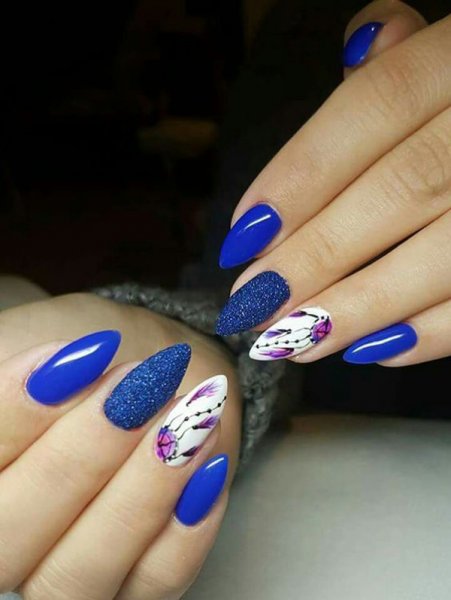  80 عکس طرح ناخن آبی