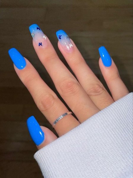  80 عکس طرح ناخن آبی