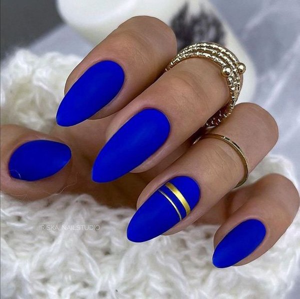  80 عکس طرح ناخن آبی