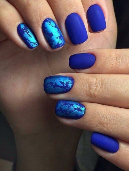  80 عکس طرح ناخن آبی