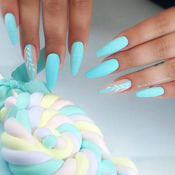  88 عکس طرح ناخن آبی پاستیلی