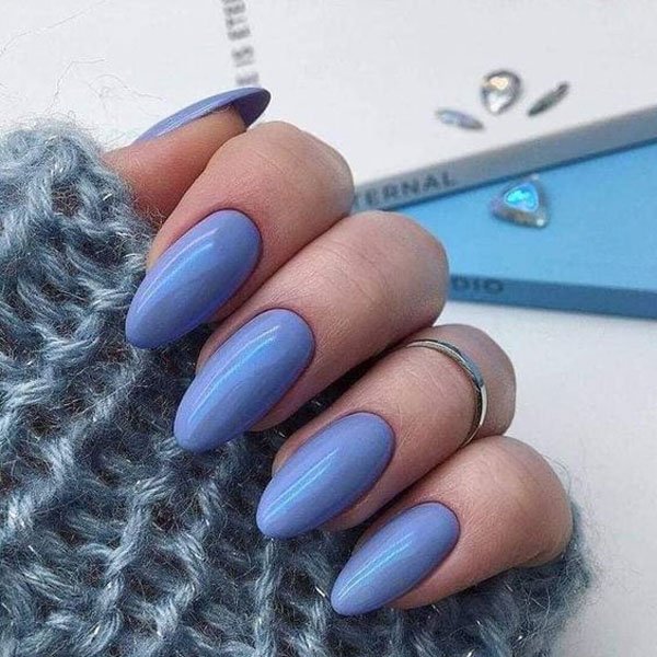  88 عکس طرح ناخن آبی پاستیلی