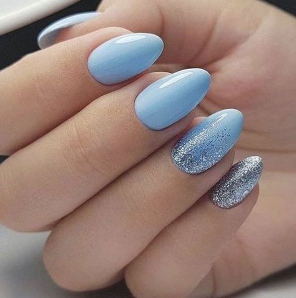  88 عکس طرح ناخن آبی پاستیلی