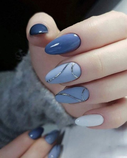  88 عکس طرح ناخن آبی پاستیلی