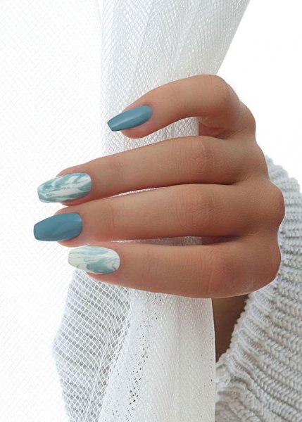  88 عکس طرح ناخن آبی پاستیلی