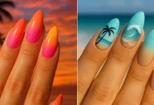  88 عکس طرح ناخن آبی پاستیلی