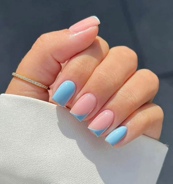 88 عکس طرح ناخن آبی پاستیلی
