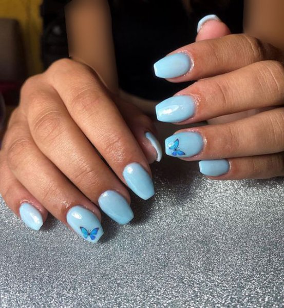  88 عکس طرح ناخن آبی پاستیلی