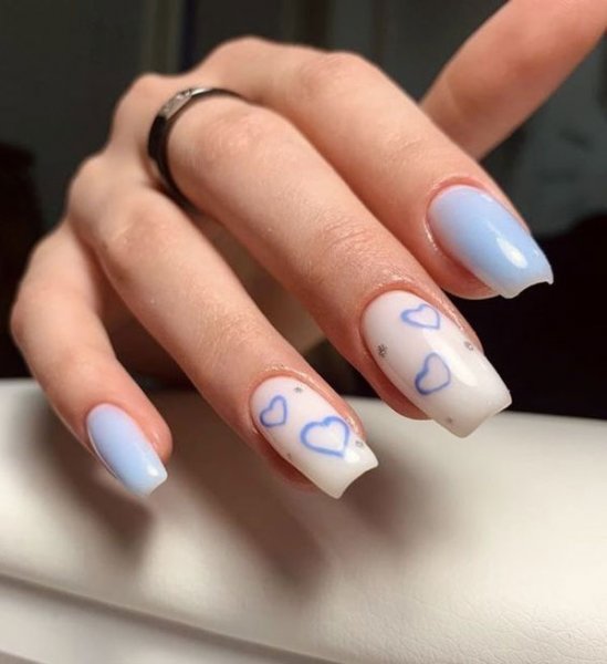  88 عکس طرح ناخن آبی پاستیلی