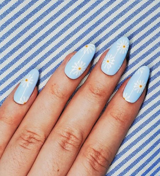  88 عکس طرح ناخن آبی پاستیلی