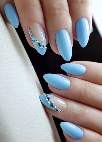  88 عکس طرح ناخن آبی پاستیلی