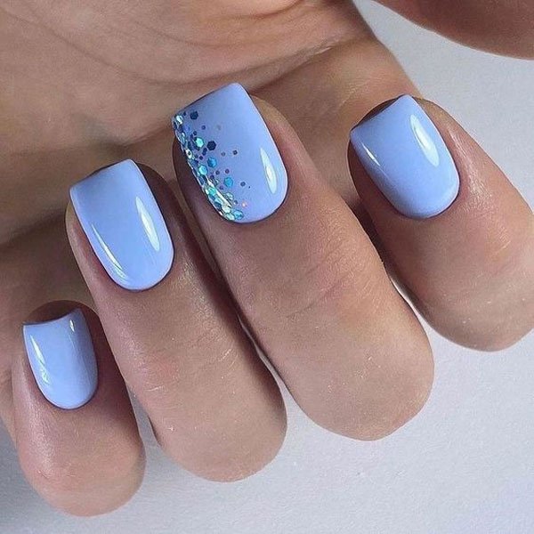  88 عکس طرح ناخن آبی پاستیلی