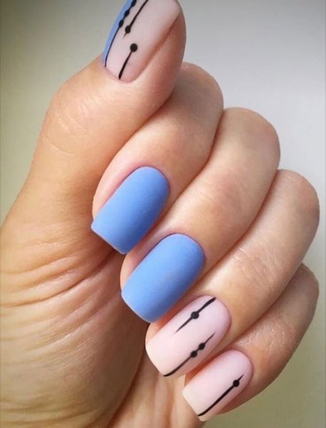  88 عکس طرح ناخن آبی پاستیلی