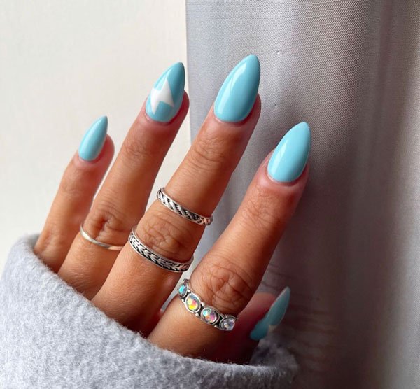  88 عکس طرح ناخن آبی پاستیلی