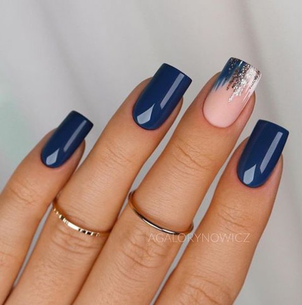  68 عکس طرح ناخن آبی کاربنی