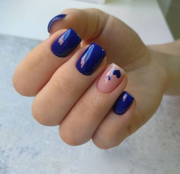  68 عکس طرح ناخن آبی کاربنی