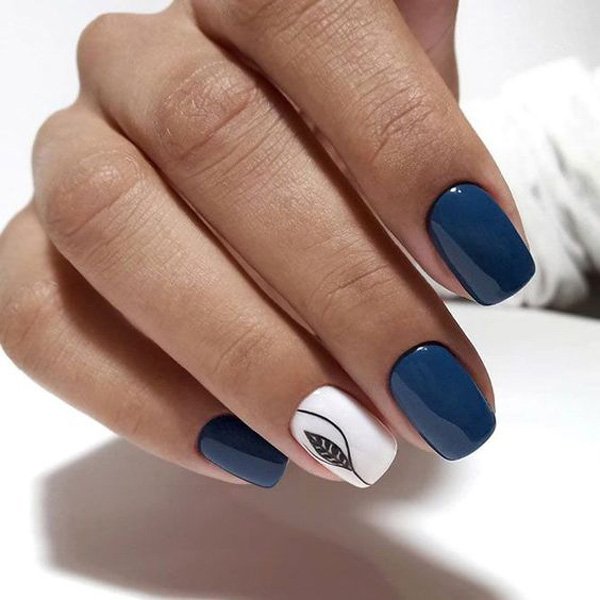  68 عکس طرح ناخن آبی کاربنی