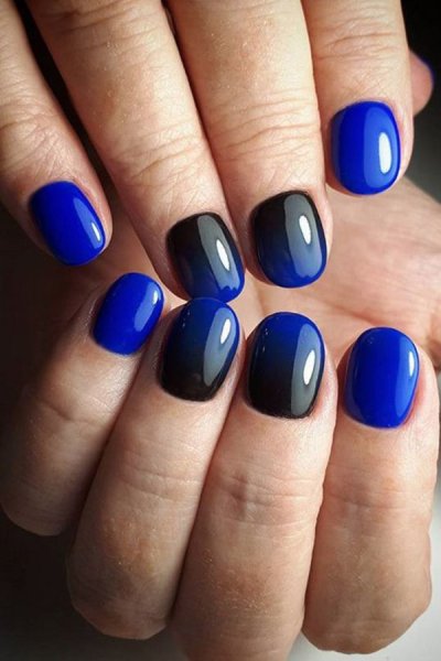  68 عکس طرح ناخن آبی کاربنی