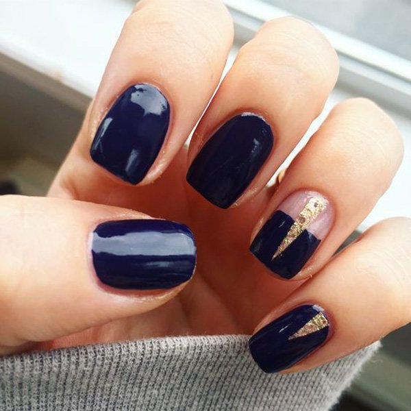  68 عکس طرح ناخن آبی کاربنی