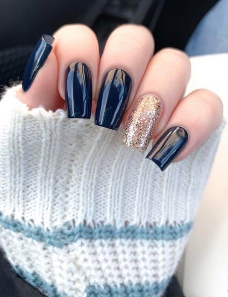  68 عکس طرح ناخن آبی کاربنی