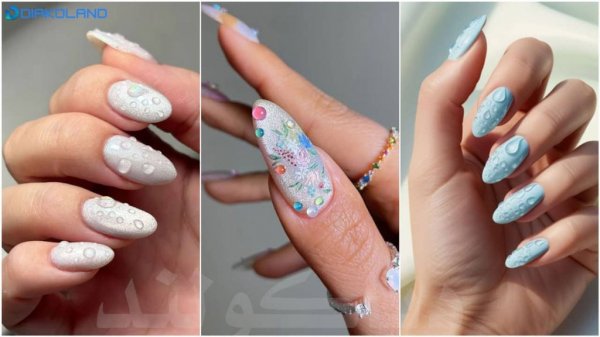 طرح ناخن ابی فیروزه ای