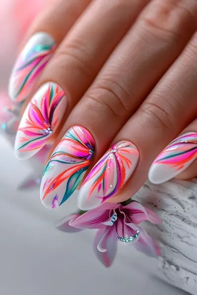 طرح ناخن اکلیلی ساده