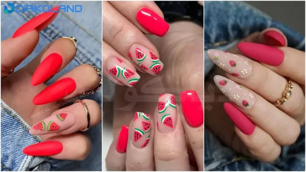 طرح ناخن اکلیلی ساده