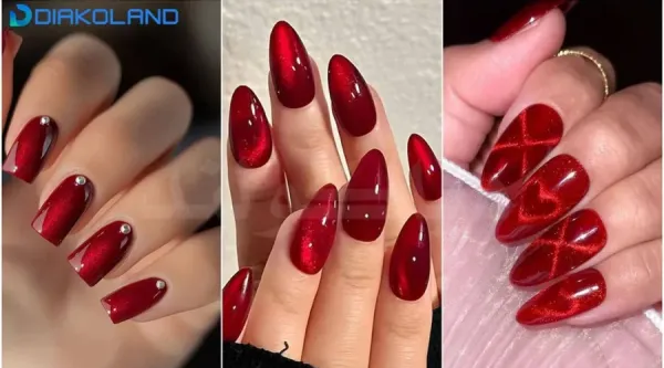  70 عکس ناخن آیس آبنباتی قرمز