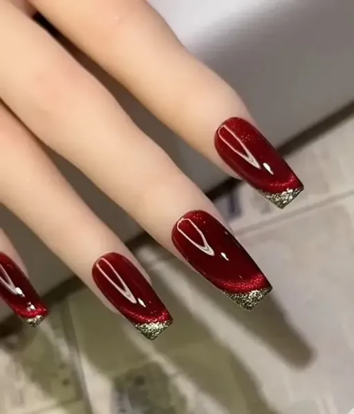  70 عکس ناخن آیس آبنباتی قرمز
